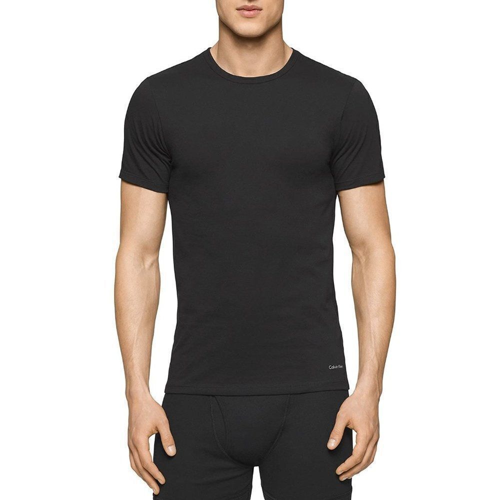 Calvin Klein Mens Gray Cotton Short Sleeve Crew Neck Pullover T Shirt Medium